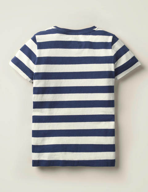 Superweiches Kurzärmliges T-Shirt - Dunkelblau/Naturweiß Superweiches Kurzärmliges T-Shirt - Dunkelblau/Naturweiß