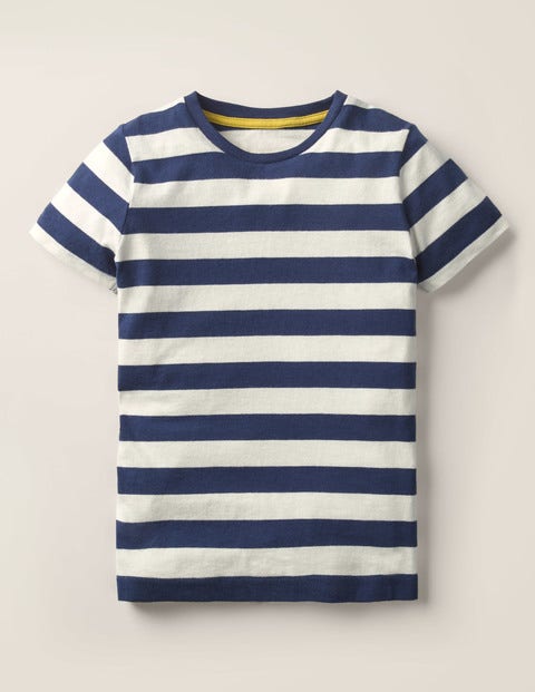Superweiches Kurzärmliges T-Shirt - Dunkelblau/Naturweiß Superweiches Kurzärmliges T-Shirt - Dunkelblau/Naturweiß