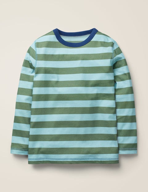 Superweiches langärmliges T-Shirt - Rosmaringrün/Himmelblau Superweiches langärmliges T-Shirt - Rosmaringrün/Himmelblau