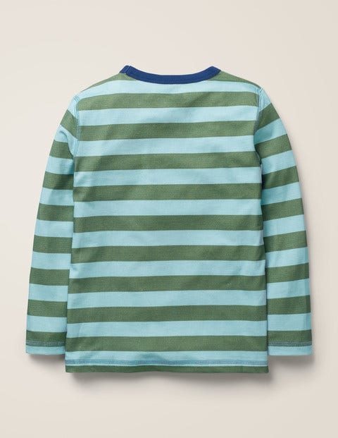 Superweiches langärmliges T-Shirt - Rosmaringrün/Himmelblau Superweiches langärmliges T-Shirt - Rosmaringrün/Himmelblau