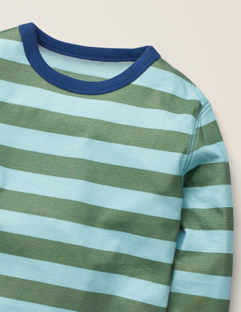 Superweiches langärmliges T-Shirt - Rosmaringrün/Himmelblau Superweiches langärmliges T-Shirt - Rosmaringrün/Himmelblau