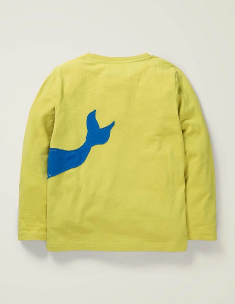 Originelles langärmliges T-Shirt - Schwefelgelb, Wale Originelles langärmliges T-Shirt - Schwefelgelb, Wale