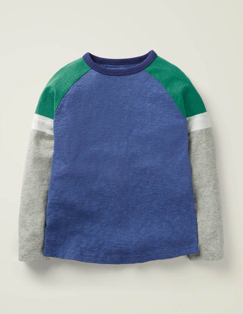 T-Shirt Manches Raglan Sportif - Bleu chiné/gris chiné T-Shirt Manches Raglan Sportif - Bleu chiné/gris chiné