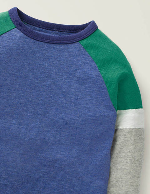 T-Shirt Manches Raglan Sportif - Bleu chiné/gris chiné T-Shirt Manches Raglan Sportif - Bleu chiné/gris chiné