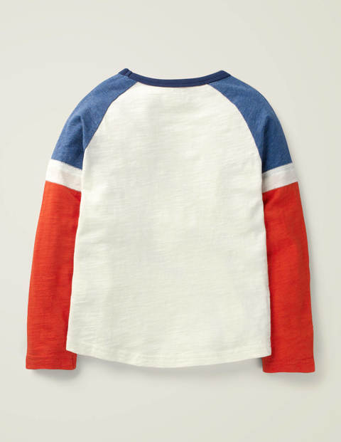 Sportliches Raglan-Shirt - Naturweiß/Oranger Sonnenuntergang Sportliches Raglan-Shirt - Naturweiß/Oranger Sonnenuntergang