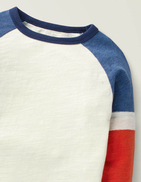 Sportliches Raglan-Shirt - Naturweiß/Oranger Sonnenuntergang Sportliches Raglan-Shirt - Naturweiß/Oranger Sonnenuntergang