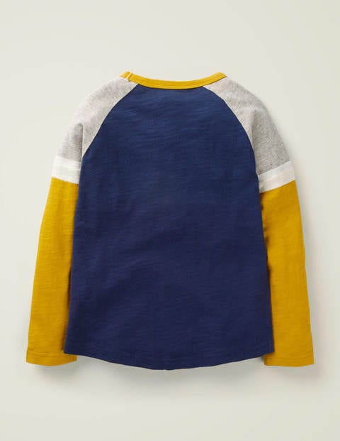 Sporty Raglan T-Shirt - College Navy/Tuscan Sun Yellow Sporty Raglan T-Shirt - College Navy/Tuscan Sun Yellow