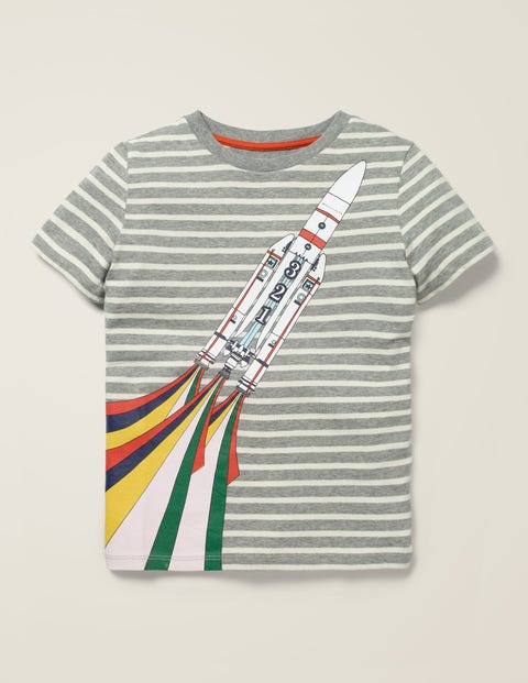 Retro Vehicle T-Shirt - Grey Marl/Ivory Retro Vehicle T-Shirt - Grey Marl/Ivory