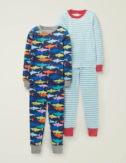 Twin Pack Long Pyjamas - Rainbow Sharks Twin Pack Long Pyjamas - Rainbow Sharks