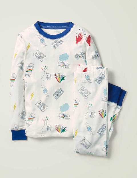 Glow-In-The-Dark Long Pajamas - Ivory Glowing High Five Glow-In-The-Dark Long Pajamas - Ivory Glowing High Five