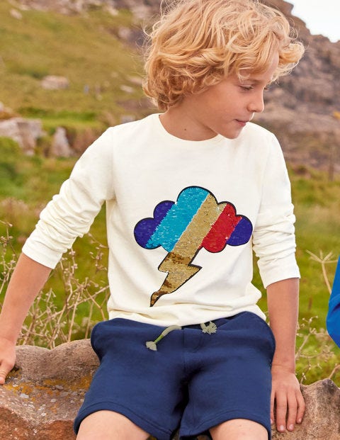 Sequin T-shirt - Ivory Cloud Sequin T-shirt - Ivory Cloud