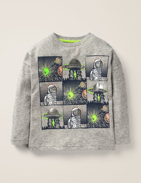 Graphic T-Shirt - Mid Grey Jaspé Space Graphic T-Shirt - Mid Grey Jaspé Space