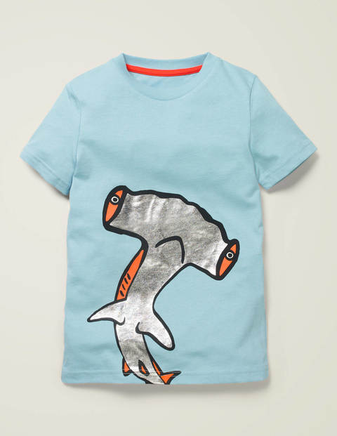 Printed Sea Creature T-Shirt - Light Celeste Blue Printed Sea Creature T-Shirt - Light Celeste Blue