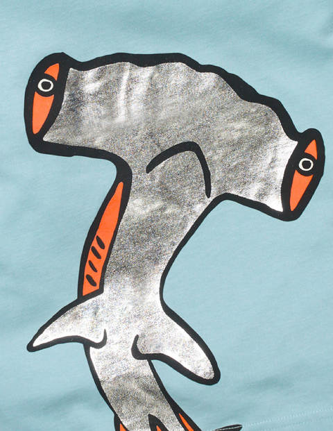 Printed Sea Creature T-Shirt - Light Celeste Blue Printed Sea Creature T-Shirt - Light Celeste Blue