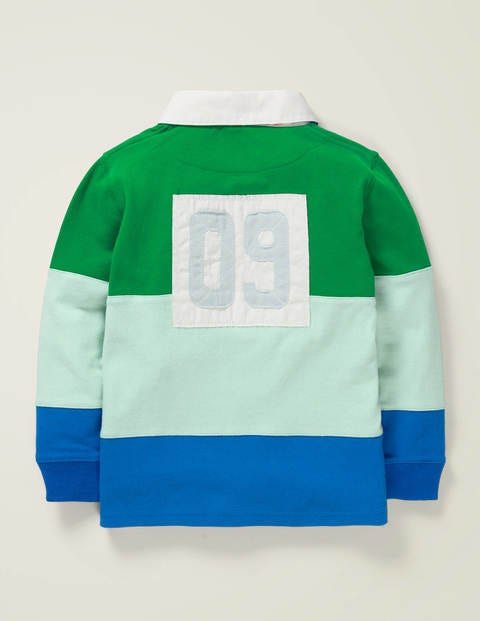 Rugbyshirt - Sattes Smaragdgrün/Kräftiges Blau Rugbyshirt - Sattes Smaragdgrün/Kräftiges Blau