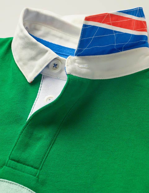 Rugbyshirt - Sattes Smaragdgrün/Kräftiges Blau Rugbyshirt - Sattes Smaragdgrün/Kräftiges Blau