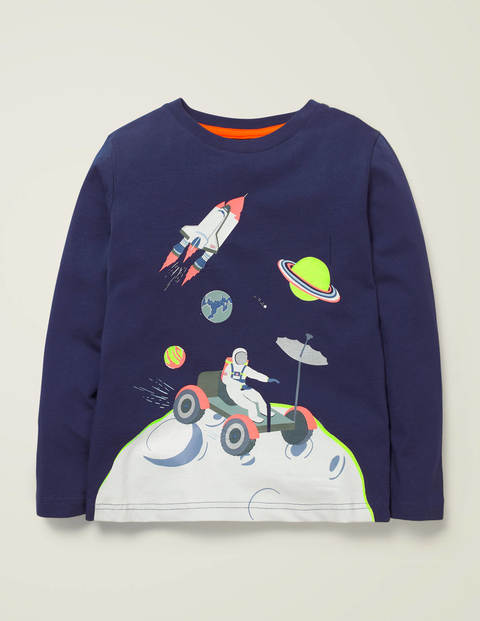 T-Shirt D'aventurier - Alunissage bleu marine universitaire T-Shirt D'aventurier - Alunissage bleu marine universitaire