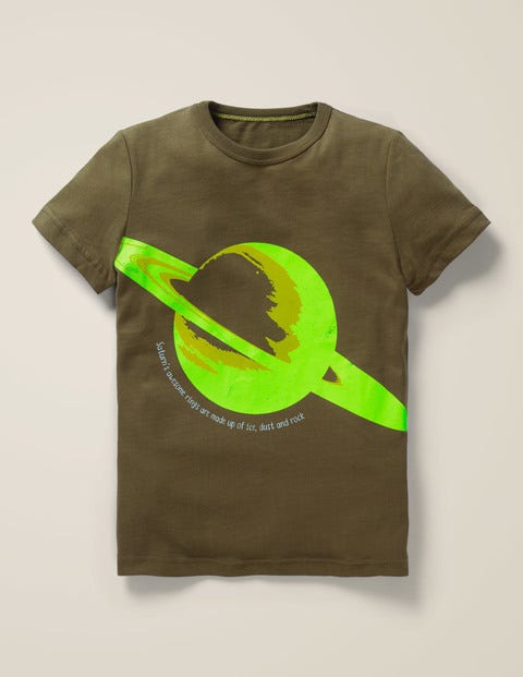 Glowing Planet T-Shirt - Khaki Green Saturn Glowing Planet T-Shirt - Khaki Green Saturn
