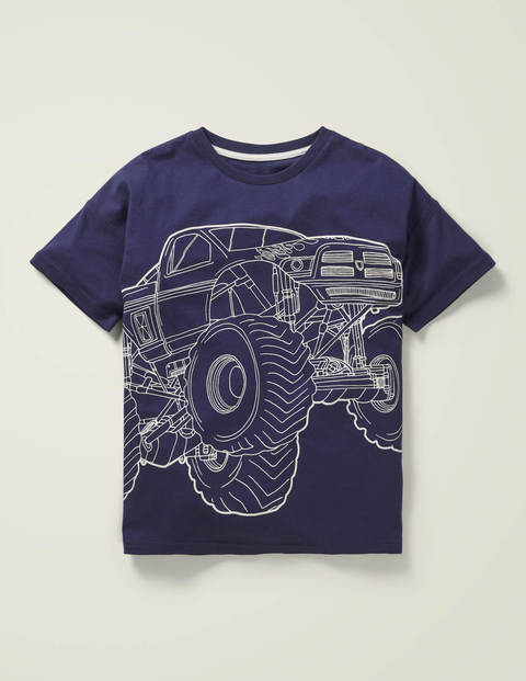 T-Shirt Mit Fahrzeugzeichnung - Schuluniform-Navy, Monstertruck T-Shirt Mit Fahrzeugzeichnung - Schuluniform-Navy, Monstertruck