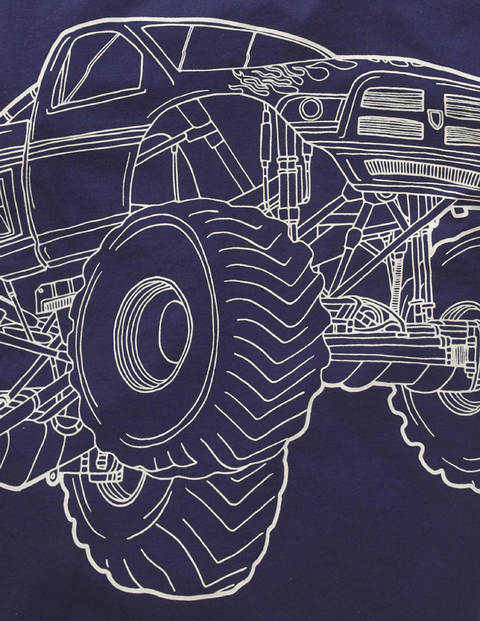 T-Shirt Mit Fahrzeugzeichnung - Schuluniform-Navy, Monstertruck T-Shirt Mit Fahrzeugzeichnung - Schuluniform-Navy, Monstertruck