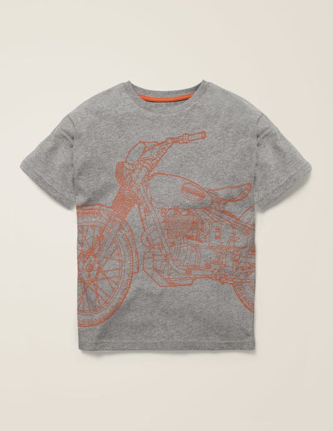 Linear Vehicle T-Shirt - Grey Marl Motorbike Linear Vehicle T-Shirt - Grey Marl Motorbike