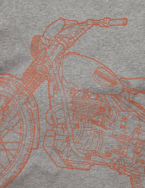 Linear Vehicle T-Shirt - Grey Marl Motorbike Linear Vehicle T-Shirt - Grey Marl Motorbike