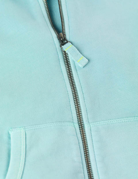 Stückgefärbte Kapuzenjacke Mit Reißverschluss - Helles Himmelblau Stückgefärbte Kapuzenjacke Mit Reißverschluss - Helles Himmelblau