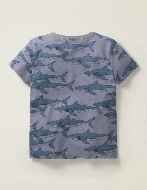 T-Shirt Mit Unterwassermotiv - Blaugrau, Haie T-Shirt Mit Unterwassermotiv - Blaugrau, Haie