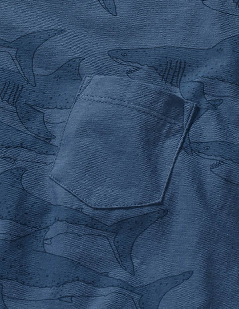T-Shirt Mit Unterwassermotiv - Blaugrau, Haie T-Shirt Mit Unterwassermotiv - Blaugrau, Haie