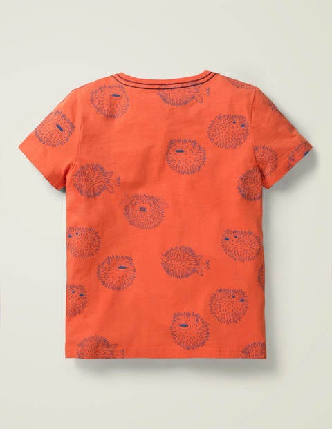 T-Shirt Mit Unterwassermotiv - Aprikose, Kugelfische T-Shirt Mit Unterwassermotiv - Aprikose, Kugelfische