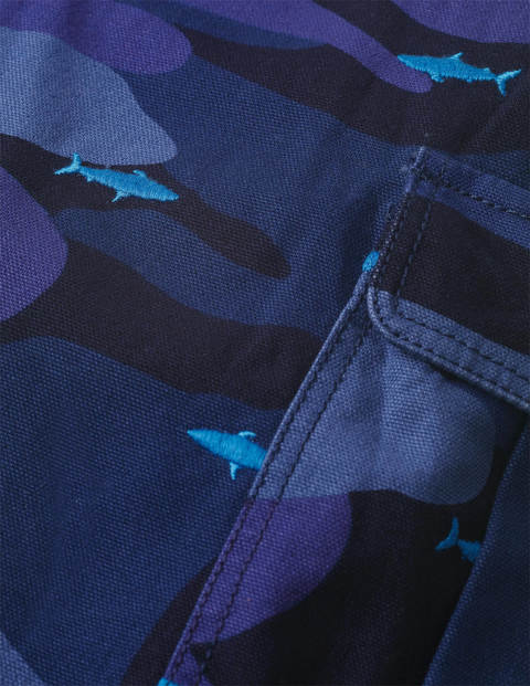 Cargoshorts - Kräftiges Blau, Camouflage-Haie Cargoshorts - Kräftiges Blau, Camouflage-Haie