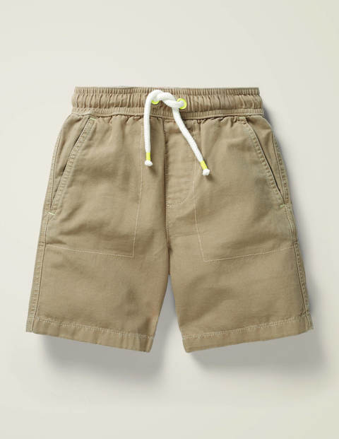 Short à enfiler en toile délavée - Marron cappuccino Short à enfiler en toile délavée - Marron cappuccino