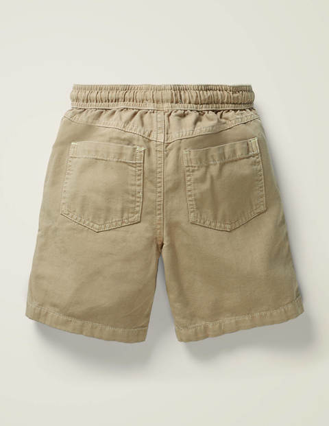 Short à enfiler en toile délavée - Marron cappuccino Short à enfiler en toile délavée - Marron cappuccino