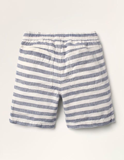 Washed Canvas Pull-On Shorts - College Blue/Ivory Washed Canvas Pull-On Shorts - College Blue/Ivory