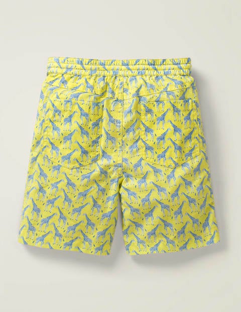 Washed Canvas Pull-on Shorts - Daffodil Yellow Giraffe Washed Canvas Pull-on Shorts - Daffodil Yellow Giraffe