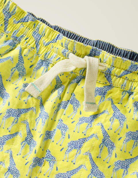 Washed Canvas Pull-on Shorts - Daffodil Yellow Giraffe Washed Canvas Pull-on Shorts - Daffodil Yellow Giraffe