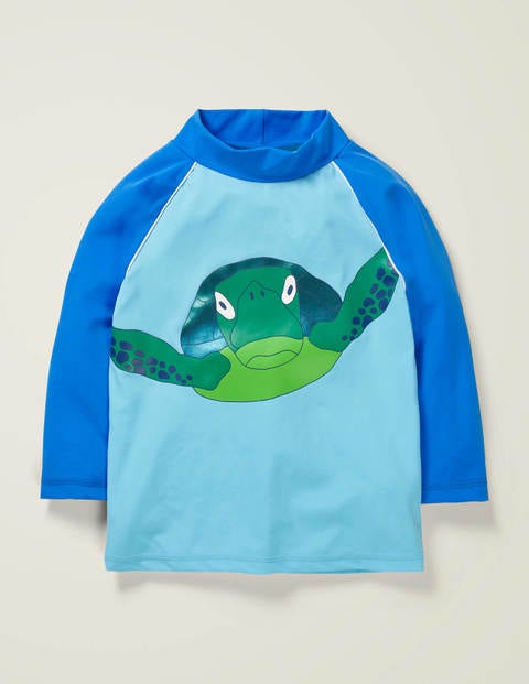 Printed Rash Vest - Light Blue/Bold Blue Turtle Printed Rash Vest - Light Blue/Bold Blue Turtle
