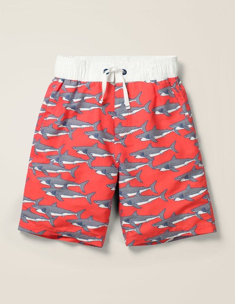 Board Shorts - Red Tiny Sharks Board Shorts - Red Tiny Sharks