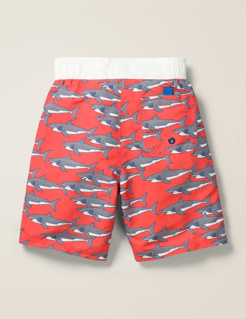 Board Shorts - Red Tiny Sharks Board Shorts - Red Tiny Sharks
