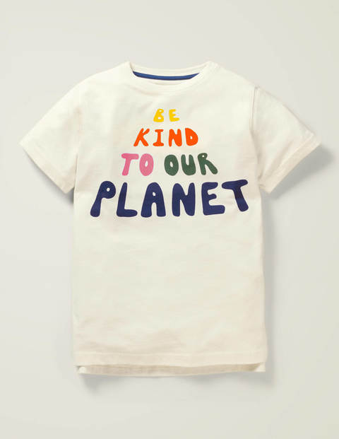 Slogan T-Shirt - Ivory Be Kind To Our Planet Slogan T-Shirt - Ivory Be Kind To Our Planet