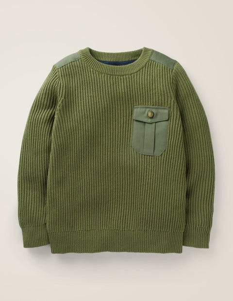 Utility Pocket Crew Sweater - Herb Green Utility Pocket Crew Sweater - Herb Green