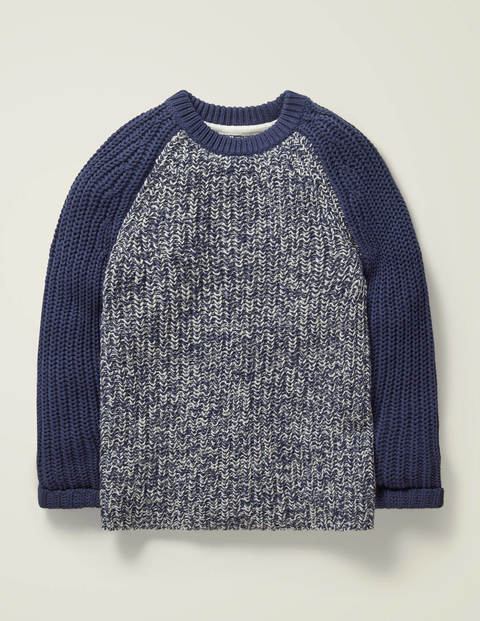 Matrosen-Rundhalspullover - Dunkles Navy/Naturweiß, Twist Matrosen-Rundhalspullover - Dunkles Navy/Naturweiß, Twist