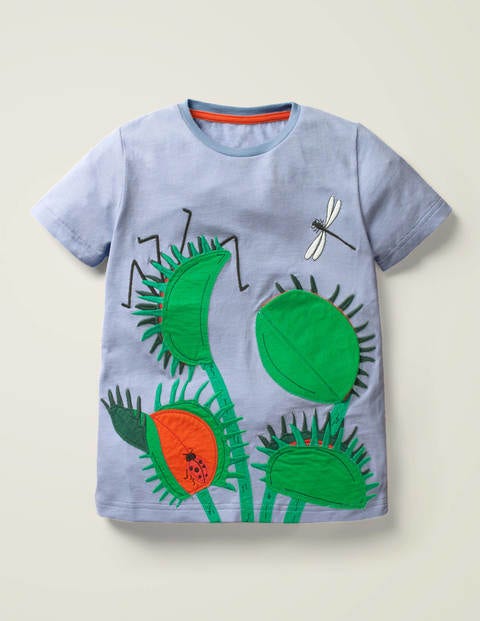 Neues Fröhliches Garten-T-Shirt - Pastellblau Meliert, Fleischfressende Pflanzen Neues Fröhliches Garten-T-Shirt - Pastellblau Meliert, Fleischfressende Pflanzen