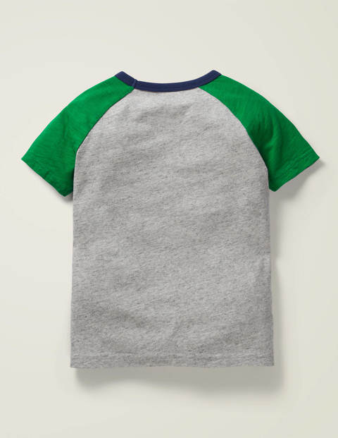 Textured Star Raglan T-Shirt - Grey Marl Textured Star Raglan T-Shirt - Grey Marl