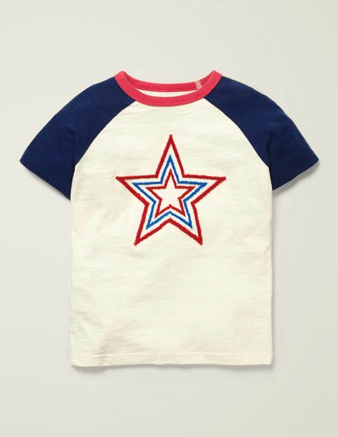 T-Shirt Texturé À Manches Raglan Et Motif Étoile - Ivoire T-Shirt Texturé À Manches Raglan Et Motif Étoile - Ivoire