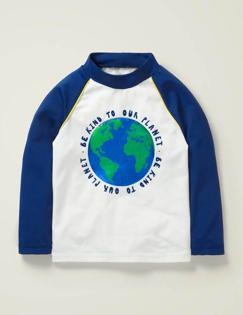 Nachhaltiges Usf-Langarmshirt - Weiß/Tiefseeblau, Erde Nachhaltiges Usf-Langarmshirt - Weiß/Tiefseeblau, Erde