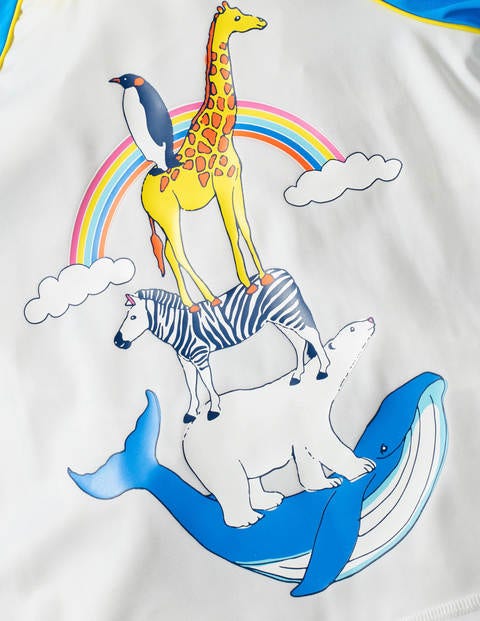 Surfanzug Mit Tiermuster - Hellblau, Natur und Planeten Surfanzug Mit Tiermuster - Hellblau, Natur und Planeten