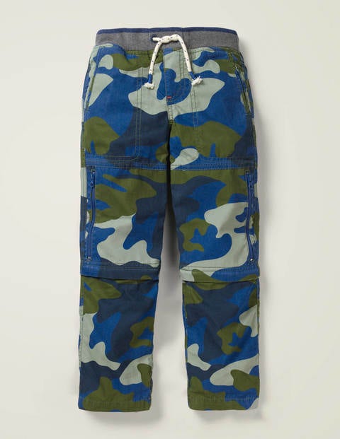 Techno-Hose zum Abzippen - Kräftiges Blau, Camouflage Techno-Hose zum Abzippen - Kräftiges Blau, Camouflage