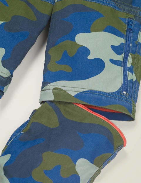 Techno-Hose zum Abzippen - Kräftiges Blau, Camouflage Techno-Hose zum Abzippen - Kräftiges Blau, Camouflage