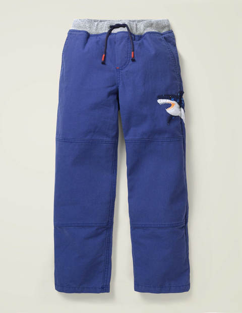 Appliqué Pull-on Trousers - Starboard Blue Shark Appliqué Pull-on Trousers - Starboard Blue Shark